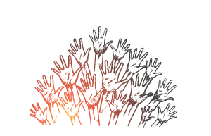 GSL illustration of many hands coming together